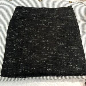 Loft fringed tweed-style skirt